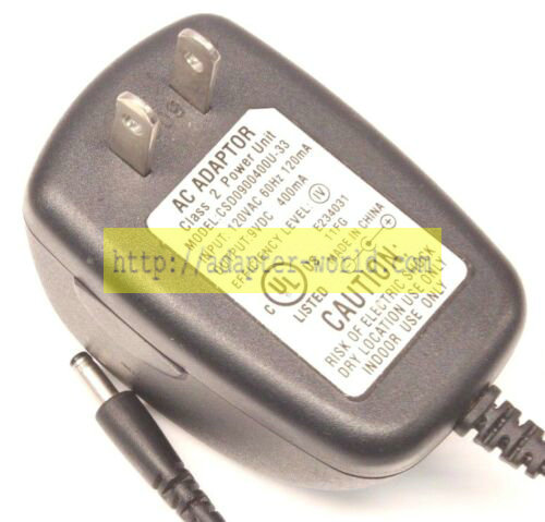 *Brand NEW* 9V 400mA CSD0900400U-33 AC DC Adapter Power Supply - Click Image to Close